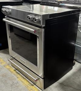 30" KitchenAid 6.4 Cu. Ft. 5-Element Electric Convection Front Control Range - YKSEG700ESS