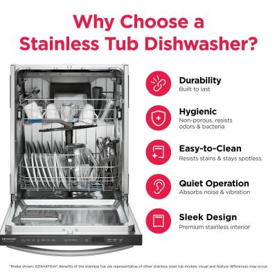 24" Frigidaire Built-in Stainless Steel Tub Dishwasher - FFBD2420US