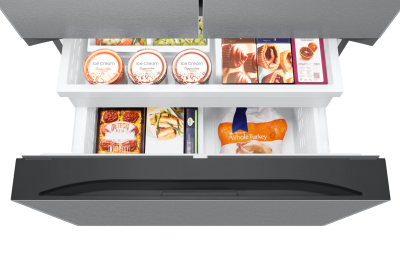 36" Samsung Bespoke AI 3-Door French Door Refrigerator with External Water & Ice Dispenser - RF27CG5B30SRAA