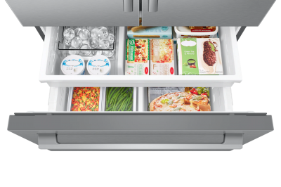 36" Samsung Bespoke AI 3-Door French Door Refrigerator - RF70H30GERAA