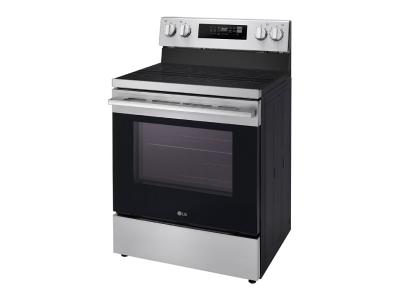 30" LG Elec. 6.3 Cu Ft. Electric Single Oven Freestanding Range with ProBake Convection EasyClean & Smart Stainless - LREN6321VE