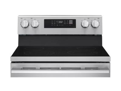 30" LG Elec. 6.3 Cu Ft. Electric Single Oven Freestanding Range with ProBake Convection EasyClean & Smart Stainless - LREN6321VE