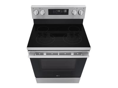 30" LG Elec. 6.3 Cu Ft. Electric Single Oven Freestanding Range with ProBake Convection EasyClean & Smart Stainless - LREN6321VE