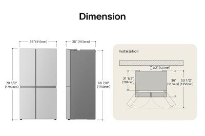 36" LG 29 Cu. Ft. Side-by-Side Standard Depth Refrigerator with Ice and Water Dispenser - LS29S3230V