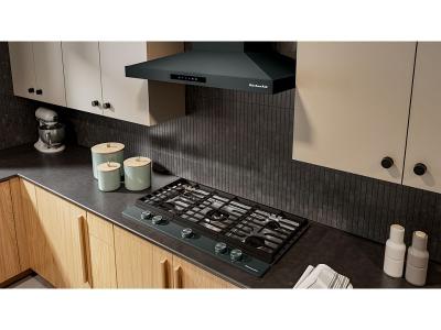 36" KitchenAid Gas Cooktop with 5 Burners and Integrated Wok Grate - KCGK536SJP