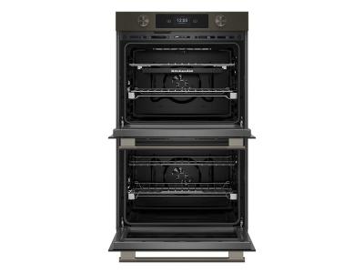 30" Kitchenaid Smart Electric Double Wall Oven with Intelligent Cooking Camera in Black Ore - KOED930SBE