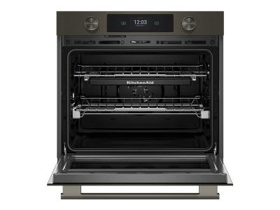 30" Kitchenaid Smart Electric Single Wall Oven with Intelligent Cooking Camera in Black Ore - KOES930SBE