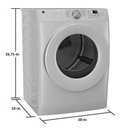 28" GE 7.8 cu. ft. Capacity Front Load Electric Dryer  with Sanitize Cycle White - GFD35ESMYWW