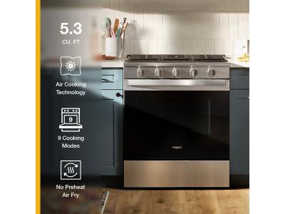 30" Whirlpool 5 Cu. Ft. Gas Range with Air Cooking Technology - WSGS5030SZ