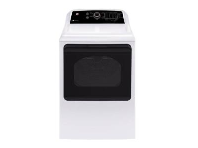 27" GE 7.4 Cu. Ft. Top Load Electric Dryer in White And Rosegold - GTD69EBPYWR