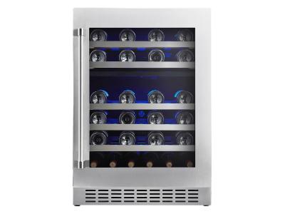 24" Aviva Dual-Zone Wine Cellar in Stainless Steel - ABWC472SS