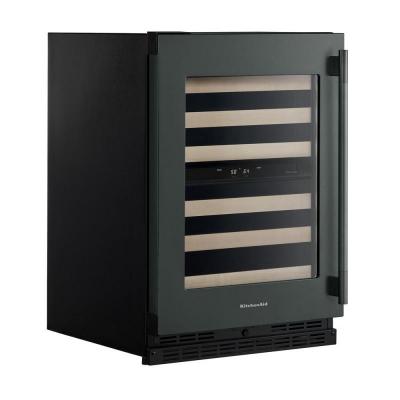 24" KitchenAid Undercounter Wine Cellar with Full-Extension Wood-Front Racks - KUWL524SJP
