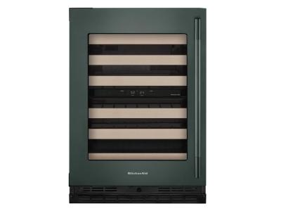 24" KitchenAid Undercounter Wine Cellar with Full-Extension Wood-Front Racks - KUWL524SJP