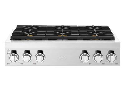 36" Signature Kitchen Suite Pro Rangetop with 6 Burners - SKSRT360S