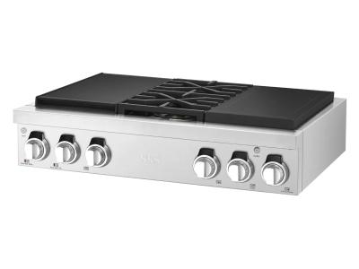 36" Signature Kitchen Suite Dual-Fuel Pro Rangetop with Sous Vide and Induction - SKSRT360SIS