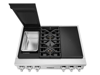 36" Signature Kitchen Suite Dual-Fuel Pro Rangetop with Sous Vide and Induction - SKSRT360SIS