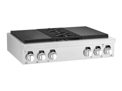 36" Signature Kitchen Suite Dual-Fuel Pro Rangetop with Sous Vide and Induction - SKSRT360SIS