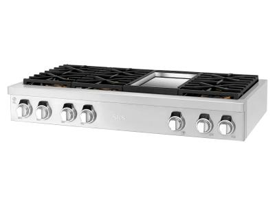 48" Signature Kitchen Suite Gas Pro Rangetop 6 Burners and Griddle - SKSRT480GS