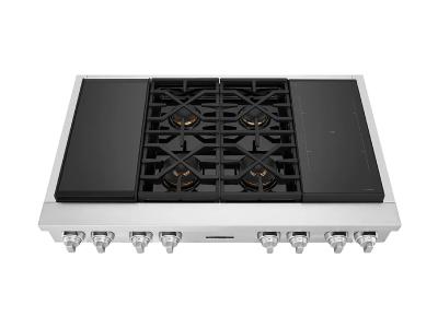 48" Signature Kitchen Suite Dual-Fuel Pro Rangetop with Sous Vide and Induction - SKSRT480SIS