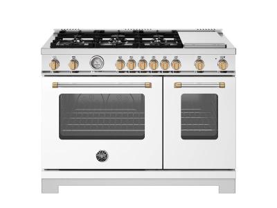 48" Bertazzoni Freestanding  Dual Fuel 6 Burners and Griddle Range - MAS486GDFMBG