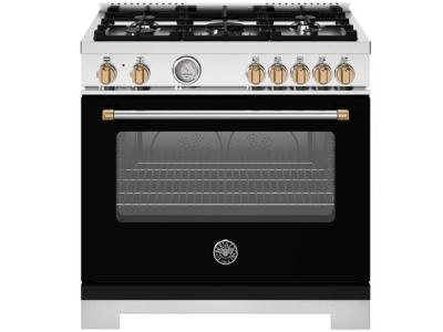 36" Bertazzoni Dual Fuel Range 5 Burner Electric Oven - MAS365DFMNG