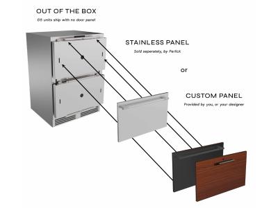 24" Perlick G5 Luxe Refrigerator Drawers - G5RD24SL