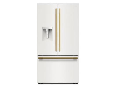 36" Kitchenaid 30 Cu. Ft. French Door Refrigerator with Exterior Water and Ice Dispenser and Wood-Look Sliding Tray in Porcelain White - KRFF436SPL