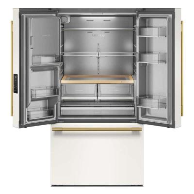 36" Kitchenaid 30 Cu. Ft. French Door Refrigerator with Exterior Water and Ice Dispenser and Wood-Look Sliding Tray in Porcelain White - KRFF436SPL