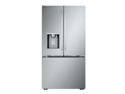36" LG 26 Cu. Ft. Counter-Depth MAX French 3-Door Refrigerator with Ice and Water Dispenser - LF26WCH62S