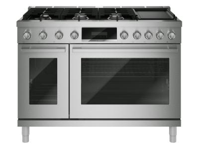 48" Bosch 800 Series Dual Fuel Freestanding Range in Stainless Steel - HDS8857UC