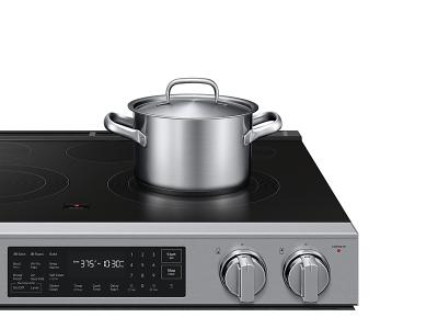 Samsung 6.3 Cu. Ft. Electric Slide-In Range True Convection with Air Fry Max | Air Sous Vide - NSE80H63XRAC