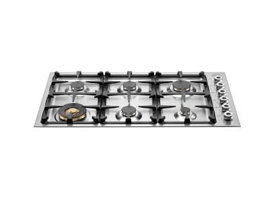 36" Bertazzoni Gas Cooktop with 6 Sealed Burners - QB36600X